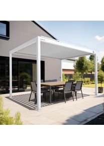 pergomondo Pergola mit Lamellendach | 3 x 4 m, wei&szlig;