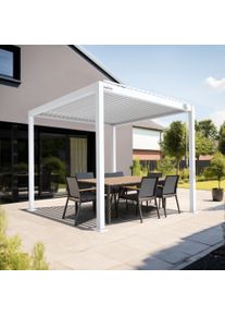 pergomondo Pergola mit Lamellendach | 3 x 3 m, weiß