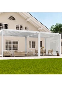 pergomondo Pergola mit Lamellendach | 3 x 7 m, wei&szlig;