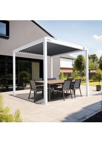 pergomondo Pergola mit Lamellendach | 3 x 3 m, anthrazit / wei&szlig;