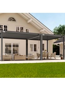 pergomondo Pergola mit Lamellendach | 3 x 7 m, anthrazit