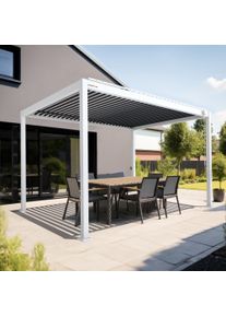 pergomondo Pergola mit Lamellendach | 3 x 4 m, anthrazit / wei&szlig;