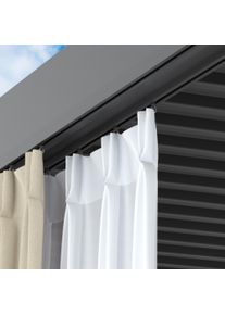 pergomondo Gardinenschienenset f&uuml;r Pergola mit Lamellendach | 3 x 3 m, anthrazit