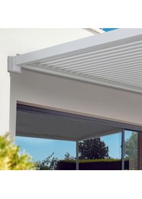 pergomondo Wandmontageset f&uuml;r Pergola mit Lamellendach | 3 m, wei&szlig;