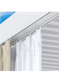 pergomondo Gardinenschienenset für Pergola mit Lamellendach | 3 x 3 m, weiß