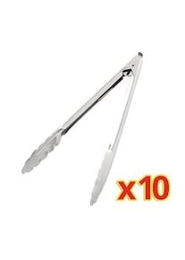 Juego de 10 pinzas de servicio, de acero inoxidable, 255mm Vogue