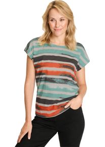 Damen Rundhalsshirt im Farbverlauf graphit-hellgrau-bedruckt Gr&ouml;&szlig;e 38