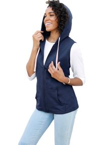 Dames Sweatvest met kangoeroezak donkerblauw Maat 46