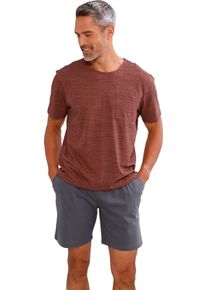 Panska Pyžamové tričko, náprsné vrecko Červenohnedý melír veľkosť 60/62