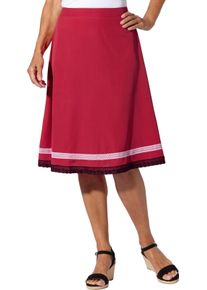 Damen Trachtenrock mit Spitzenband am Saum rot-schwarz Größe 38