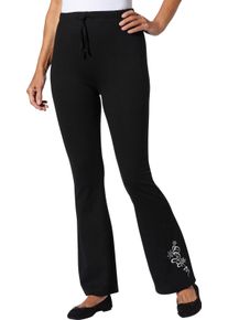 Damen Freizeithose mit platziertem Grafik-Druck schwarz Größe 56