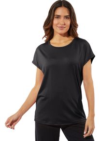 Damen Rundhalsshirt für Sport und Freizeit schwarz Größe 56
