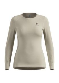 Odlo Women's BL Top Crew Neck L/S Active Warm Eco Synthetic base layer Women (3XL, sand/grey)