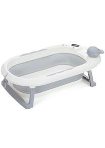 Babybadewanne , Weiß, Hellgrau , Kunststoff , 49x20.5x81.5 cm , faltbar , Pflegen, Baden, Babybadewannen