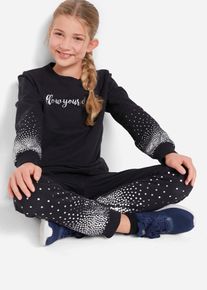 bonprix Bluza + spodnie dresowe (2 części), czarny, 176/182