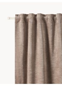 Mörkläggande Multibandsgardiner Sandra, 2st Brun Syntetfiber, Tyg B 130 x L 260 cm | Westwing Collection