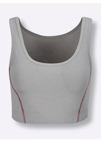 wäschepur Dames Bustier in steengrijs/magenta ,maat 36/38, Witt, 95% Katoen, 5% Elastan