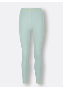 wäschepur Damen Leggings in kalkmint-limone ,Größe 40/42, Witt, 95% Baumwolle, 5% Elasthan