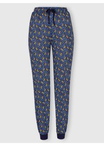 w&auml;schepur Damen Schlafanzug-Hose in marine-ocker-bedruckt ,Gr&ouml;&szlig;e 40/42, Witt, 50% Baumwolle, 50% Modal