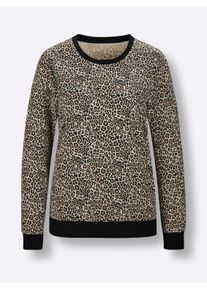 feel good Damen Shirt in sand-schwarz-bedruckt ,Gr&ouml;&szlig;e 44/46, Witt, 50% Baumwolle, 50% Polyester