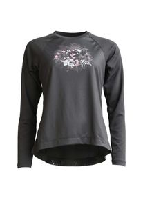 Zimtstern Women's Braapz Shirt Print L/S Cycling jersey Women (S, grey/black)