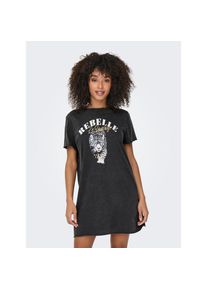 Only , Shirtkleid »ONLLUCY LIFE DRESS S/S JRS NOOS« Sommerkleid , Black Print:Rebelle miss , N-Gr , M (38) -N-Gr , M (38) , Bequemes Shirtkleid aus...