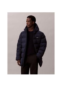 Calvin Klein, Herren, Steppmantel &raquo;LS BONDED CHNNLD LONG HOODED PUF&laquo; Mit Rundhalsausschnitt, regular fit, Dark Sapphire, L, Dark Sapphire, Steppmantel