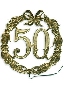 Jubilæumsnummer 50 med guldtråd 13 cm