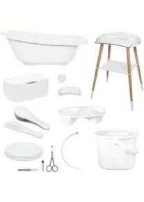 bébé-jou Bebe Jou Babybadeset , Weiß , Kunststoff , 8-teilig , 79.5x40x46 cm , Pflegen, Baden, Babybadewannen