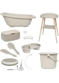 bébé-jou Bebe Jou Babybadeset , Taupe , Kunststoff , 8-teilig , 79.5x40 cm , Pflegen, Baden, Babybadewannen