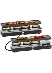 Trisa Electronics Raclette-Grill , Anthrazit , Kunststoff , 11x13.9x45.5 cm , RoHS , antihaftbeschichtete Raclette-Pfännchen, Ein/Aus-Schalter, regelbarer Thermostat, rutschfeste Füße , Kochgeschirr, Tischgrills & Fondues, Raclette-grills