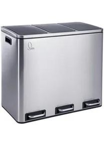 SVITA Mülleimer Tm3X18 , Silberfarben , Metall , Quadratisch , 34x56x61 cm , Küchen, Küchenausstattung, Mülleimer