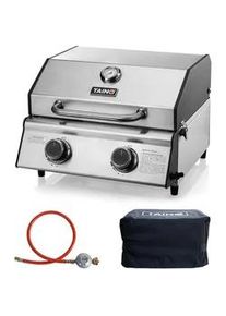 Taino Tischgrill Platinum Compact Set , Silberfarben , Metall , 45.5x34.5x45.5 cm , Grills & Outdoor-Küchen, Gasgrills