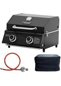 Taino Gasgrill Set Platinum Compact Dark , Schwarz, Anthrazit , Metall , 45x34x45 cm , Grills & Outdoor-Küchen, Gasgrills