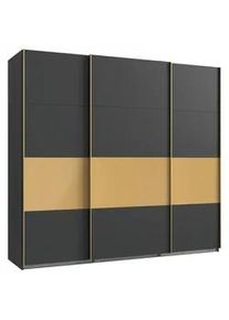 wimex Boxxx Schwebetürenschrank , Graphitfarben, Goldfarben , Holzwerkstoff , 2 Fächer , 225x208x65 cm , Made in Germany , in verschiedenen Größen erhältlich , Schlafzimmer, Komplette Schlafzimmer und Serien, Schlafzimmerserien
