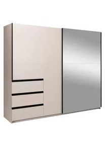 Mid.you Schiebetürenschrank , Kaschmir , Metall , 2 Fächer , 3 Schubladen , 250x205x61.5 cm , in verschiedenen Größen erhältlich, Schrankfront mit Spiegel , Schlafzimmer, Kleiderschränke, Schwebetürenschränke