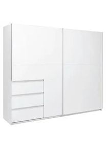 Mid.you Schiebetürenschrank , Weiß , Metall , 2 Fächer , 3 Schubladen , 250x205x61.5 cm , in verschiedenen Größen erhältlich , Schlafzimmer, Kleiderschränke, Schwebetürenschränke