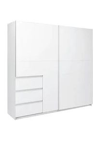 Mid.you Schiebetürenschrank , Weiß , Metall , 2 Fächer , 3 Schubladen , 215x205x61.5 cm , in verschiedenen Größen erhältlich , Schlafzimmer, Kleiderschränke, Schwebetürenschränke
