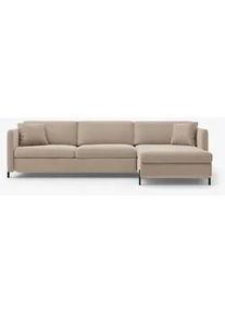 Micadoni Ecksofa ausklappbar rechts Gloria aus Samt beige 4 Sitzplätze , Beige , Textil , L-Form , 260x170 cm , Hergestellt in Europa , Wohnzimmer, Sofas & Couches, Wohnlandschaften, Ecksofas