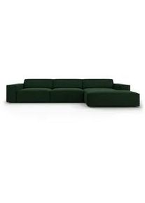 Micadoni Ecksofa rechts Jodie aus Samt flaschengrün 4 Sitzplätze , Dunkelgrün , Textil , L-Form , 284x166 cm , Hergestellt in Europa, Oeko-Tex® , Wohnzimmer, Sofas & Couches, Wohnlandschaften, Ecksofas
