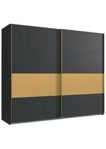 wimex Boxxx Schwebetürenschrank , Graphitfarben, Goldfarben , Holzwerkstoff , 3 Fächer , 270x208x65 cm , Made in Germany , in verschiedenen Größen erhältlich , Schlafzimmer, Komplette Schlafzimmer und Serien, Schlafzimmerserien
