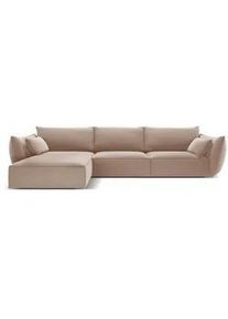 Micadoni Ecksofa links Kaelle aus Samt beige 4 Sitzplätze , Beige , Textil , L-Form , 308x171 cm , Hergestellt in Europa, Oeko-Tex® , Wohnzimmer, Sofas & Couches, Wohnlandschaften, Ecksofas