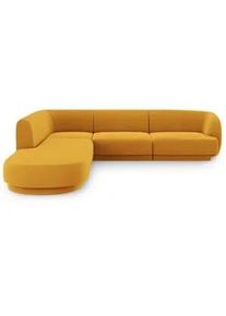 Micadoni Ecksofa links Miley aus Samt gelb 6 Sitzplätze , Gelb , Textil , L-Form , 255x248 cm , Hergestellt in Europa, Oeko-Tex® , Wohnzimmer, Sofas & Couches, Wohnlandschaften, Ecksofas