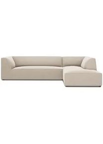 Micadoni Ecksofa rechts Ruby aus Samt beige 4 Sitzplätze , Beige , Textil , L-Form , 273x180 cm , Hergestellt in Europa, Oeko-Tex® , Wohnzimmer, Sofas & Couches, Wohnlandschaften, Ecksofas