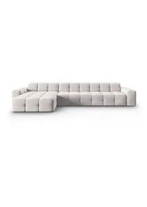Micadoni Ecksofa links Kendal aus Samt hellgrau 5 Sitzplätze , Hellgrau , Textil , L-Form , 357x173 cm , Hergestellt in Europa, Oeko-Tex® , Wohnzimmer, Sofas & Couches, Wohnlandschaften, Ecksofas