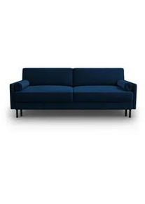 Micadoni Ausklappbares-Sofa mit Bettkasten Scott aus Samt königsblau 3 Sitzplätze , Blau , Textil , 97x87x212 cm , Hergestellt in Europa, Oeko-Tex® , Wohnzimmer, Sofas & Couches, Schlafsofas