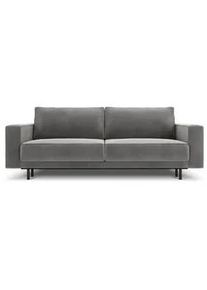 Micadoni Ausklappbares-Sofa mit Bettkasten Caro aus Samt hellgrau 3 Sitzplätze , Hellgrau , Textil , 97x93x236 cm , Hergestellt in Europa, Oeko-Tex® , Wohnzimmer, Sofas & Couches, Schlafsofas
