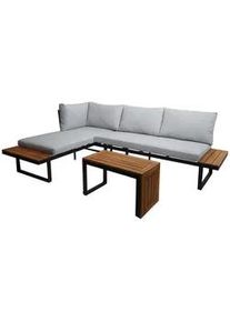 MCW Garten Garnitur 3Er-Set Braun, Hellgrau , Holz , Gartenmöbel, Gartengarnituren, Gartenmöbel-Sets