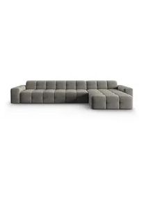 Micadoni Ecksofa rechts Kendal aus Samt dunkelgrau 5 Sitzplätze , Dunkelgrau , Textil , L-Form , 357x173 cm , Hergestellt in Europa, Oeko-Tex® , Wohnzimmer, Sofas & Couches, Wohnlandschaften, Ecksofas
