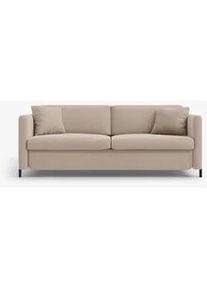 Micadoni Ausklappbares-Sofa Gloria aus Samt beige 3 Sitzplätze , Beige , Textil , 102x80x202 cm , Hergestellt in Europa , Wohnzimmer, Sofas & Couches, Schlafsofas